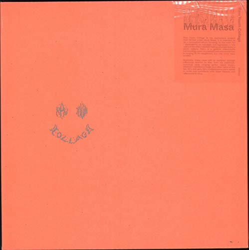 Orange vinyl record cover with a small smiley face logo and text block.