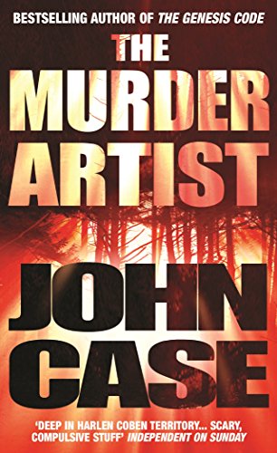 Book cover: "The Murder Artist" by John Case, dark forest background.
