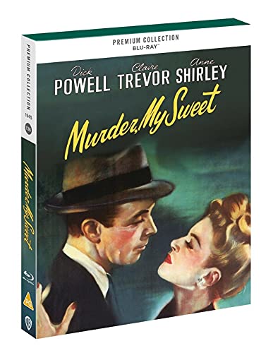 Blu-ray cover art for Murder My Sweet featuring a man in a fedora and woman.