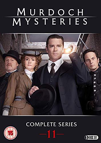 Four people in period clothing on "Murdoch Mysteries: Series 11" DVD cover.