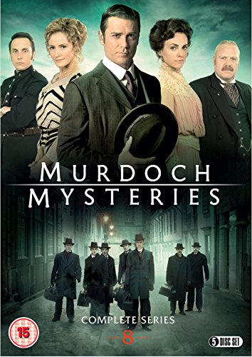 DVD cover for Murdoch Mysteries Series 8 featuring the main cast in period clothing.