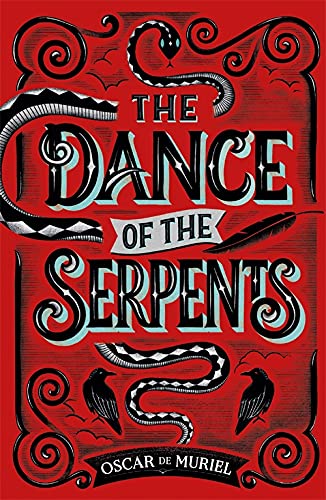 Book cover: red background with snakes, birds, and ornate title text.