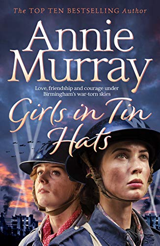 Book cover: two women in wartime helmets, with a fiery sky backdrop.