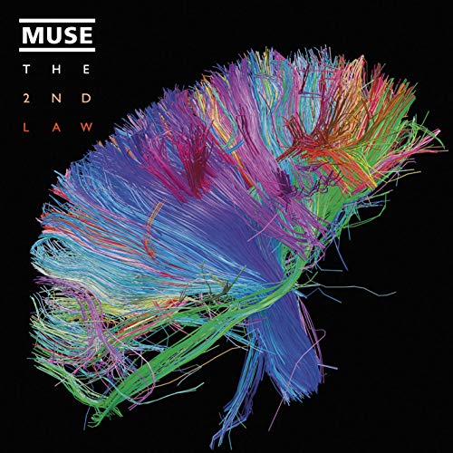 Muse The 2nd Law album cover featuring a colorful neural network scan on black.