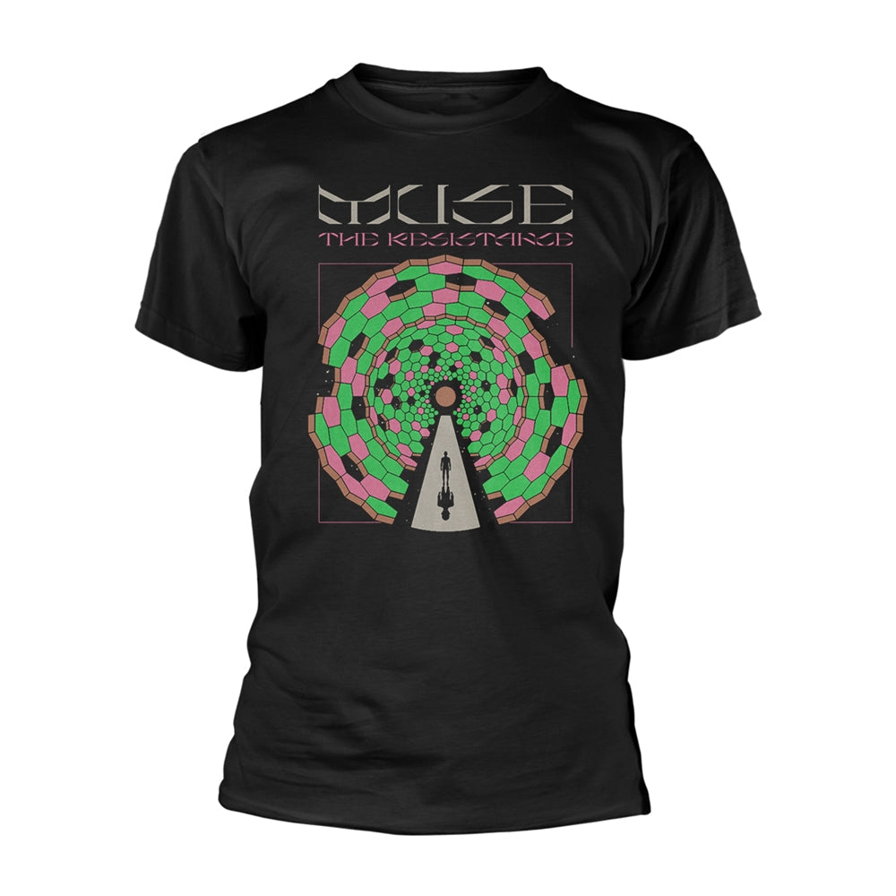 Black Muse t-shirt with "The Resistance" album art graphic.