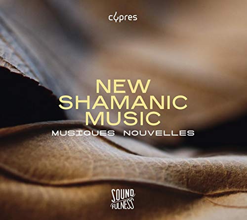 CD cover with textured woodgrain background and gold text: “New Shamanic Music.”