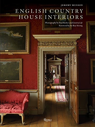Book cover showing a red-walled room with framed paintings and a long interior hallway.