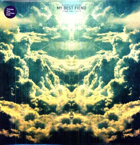 Vinyl album cover featuring a symmetrical, mirrored image of bright, golden clouds against blue.