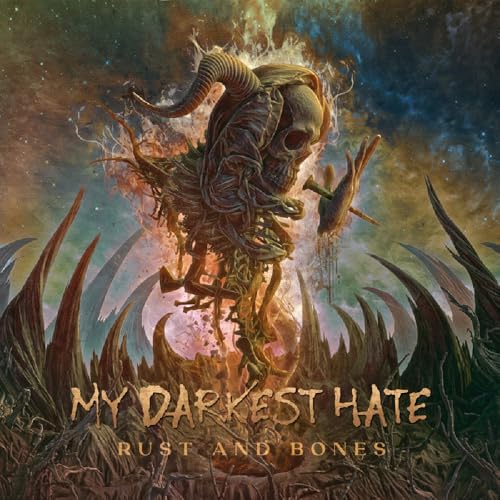 CD cover for "My Darkest Hate - Rust And Bones" with skeletal imagery.