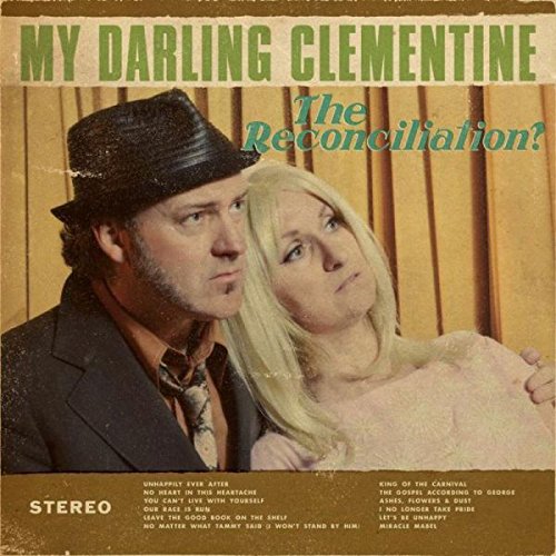 Album cover featuring a man and woman with green title text and track list.