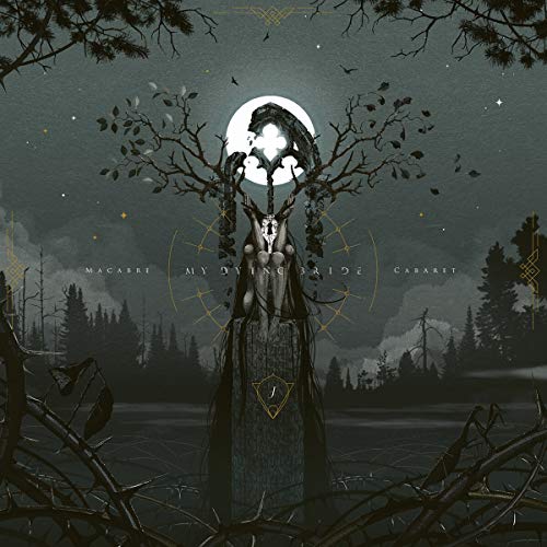 Dark album cover with a skeletal figure framed by bare branches and a moon.