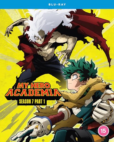 My Hero Academia Season 7 Part 1 Blu-ray cover featuring Izuku and a villain.