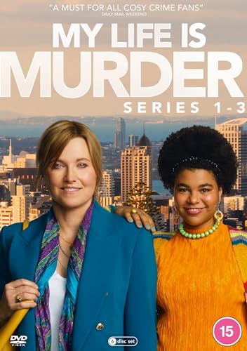 DVD cover for "My Life Is Murder" featuring two women and a city skyline.