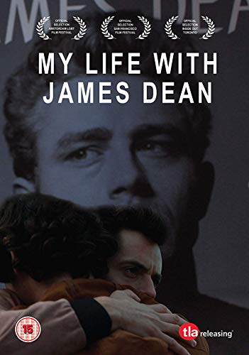 DVD cover for āMy Life With James Deanā featuring two men and Deanās face.