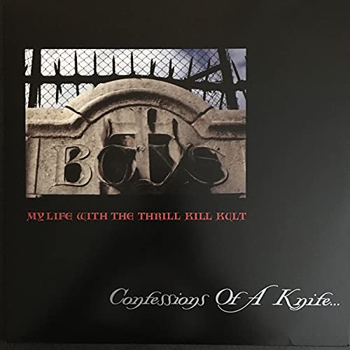 Vinyl record cover with barred window and text: "My Life With The Thrill Kill Kult.