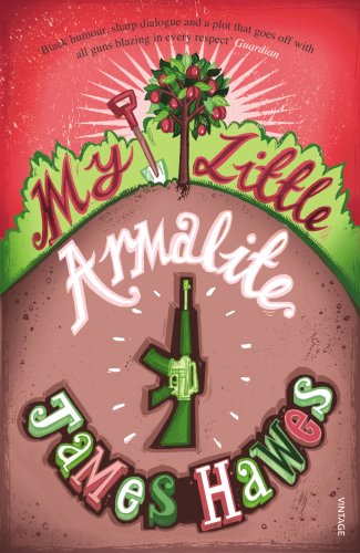 Book cover: rifle planted in soil beneath a fruit tree.