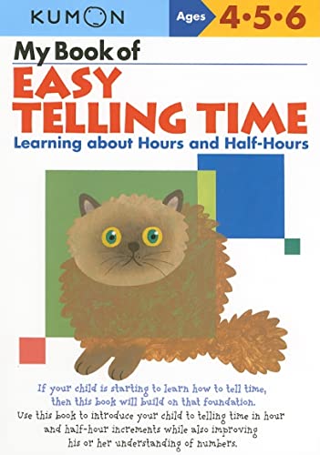 Colorful children's workbook with clocks and illustrations, teaching time-telling skills for young learners.