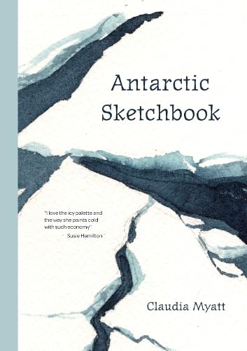 Book cover: watercolor painting of Antarctic ice and text.