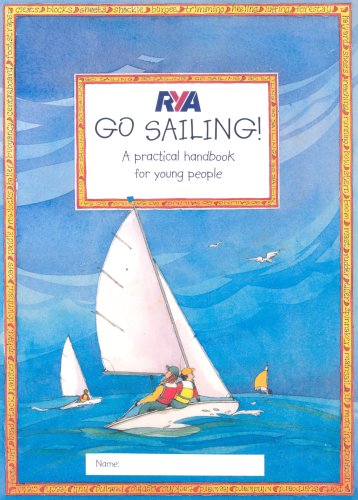 Colourful sailing book cover with young people and a sailboat on the water.