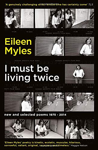 Book cover with black and white photos of a woman, title "I Must Be Living Twice.