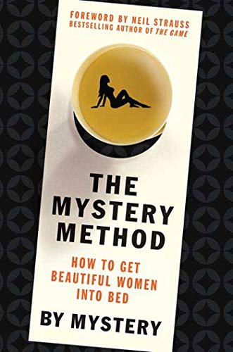 Book cover with title "The Mystery Method" and silhouette of a woman.