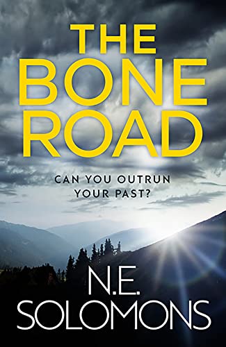 Book cover: "The Bone Road" with a mountainous, stormy landscape.