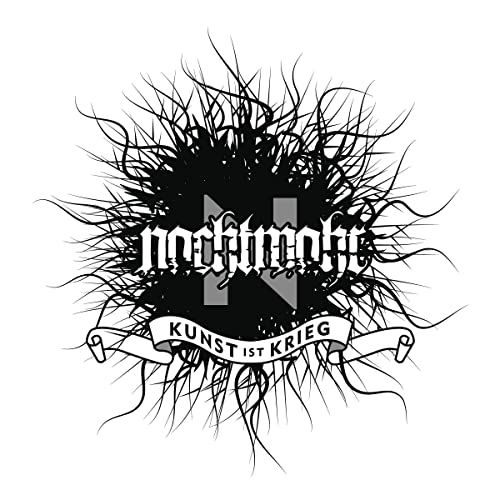 Black and white album cover with spiky design and band name "Nachtmahr".