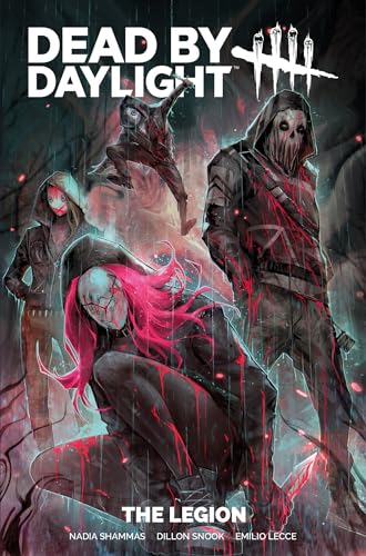 Comic book cover featuring four masked figures in dark, rain-streaked, blood-splattered attire.