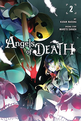 Manga cover with a girl, skulls, and a large, masked figure holding a weapon.