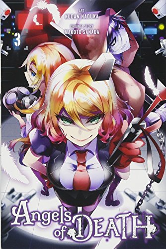 Manga cover featuring three characters with weapons, titled "Angels of Death, Vol. 3".