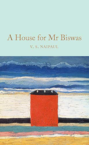 Book cover for A House for Mr Biswas with a painting of a red house.