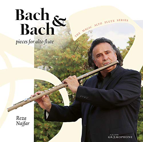Man in black suit playing flute on CD cover with title and artist name.