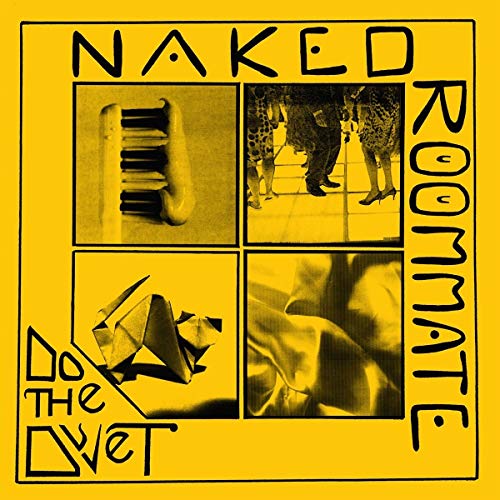 Yellow album cover with collage of objects and text: "Naked Roommate".