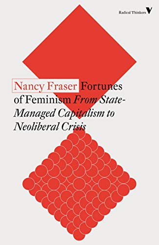Book cover with red geometric shapes and the title Fortunes of Feminism by Nancy Fraser.