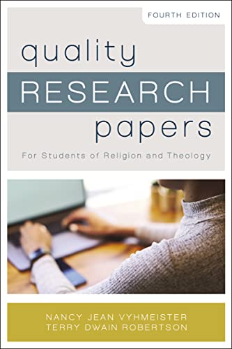 Book cover: "Quality Research Papers" for religion and theology students.
