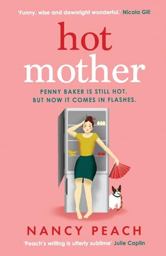 Book cover: woman with fan near open fridge, dog present.