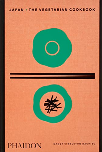 Orange cookbook cover with green circles and black lines, titled "Japan.