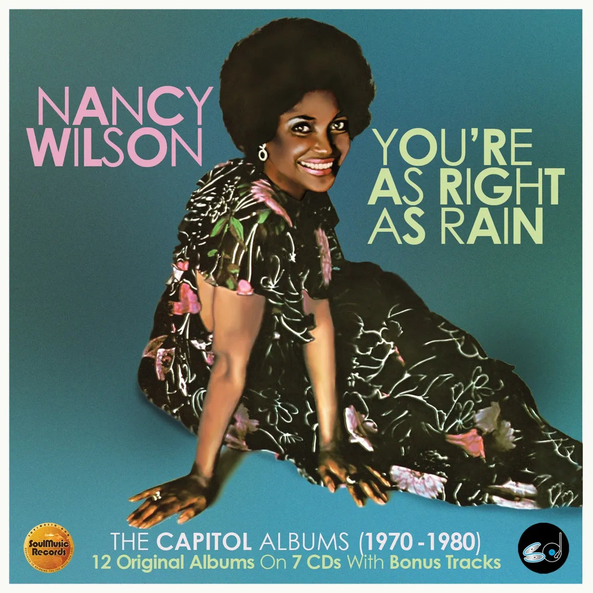 Nancy Wilson album cover: portrait with text, “You’re As Right As Rain.”