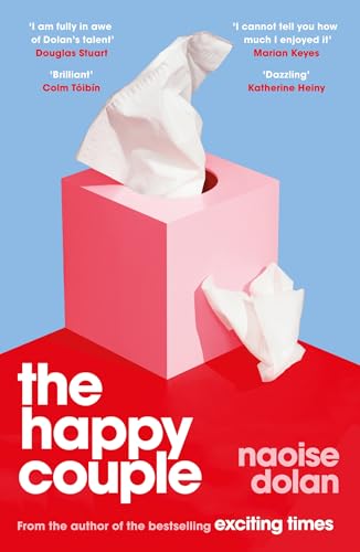 Book cover: pink tissue box with tissues, title "The Happy Couple".
