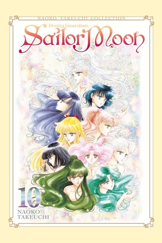 Sailor Moon Vol. 10 cover with illustrated characters and flowing hair.