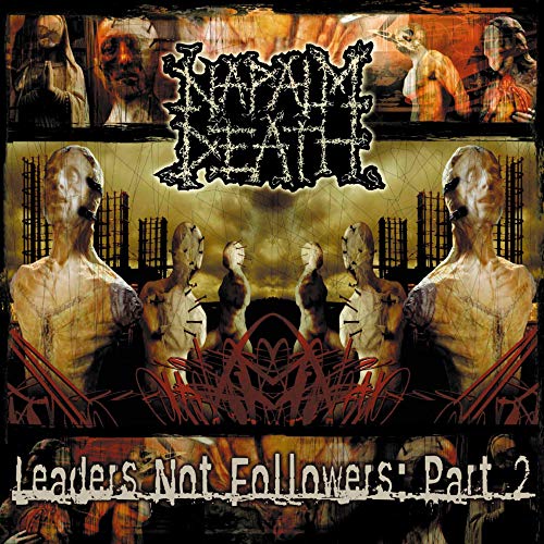 Napalm Death album cover: distorted figures in a grid, dark and gritty.