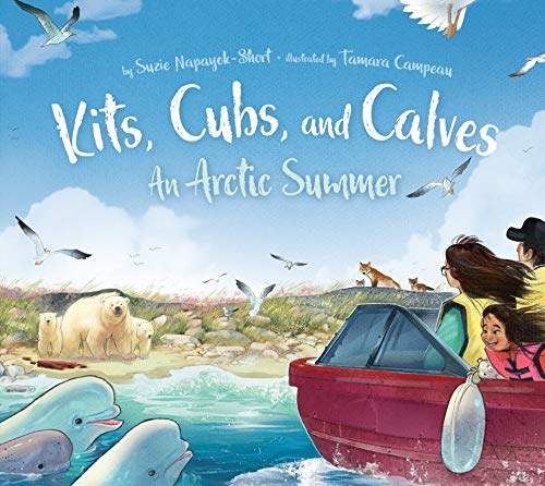 Book cover depicting Arctic wildlife—polar bears, whales, birds—and people in a boat.