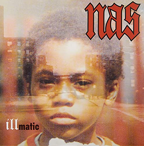 Album cover for Nas’ “Illmatic” featuring a young man’s portrait.