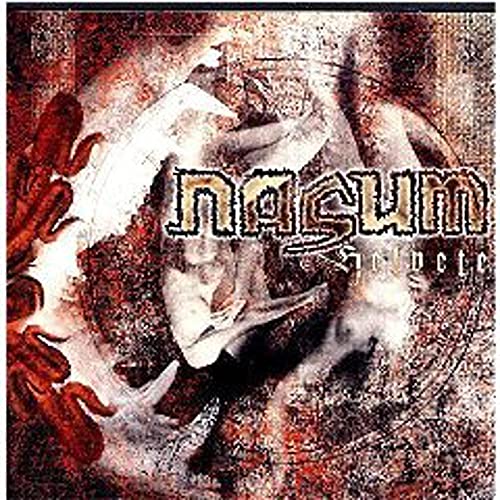 Nasum album cover: distorted figures in red and white, band name visible.