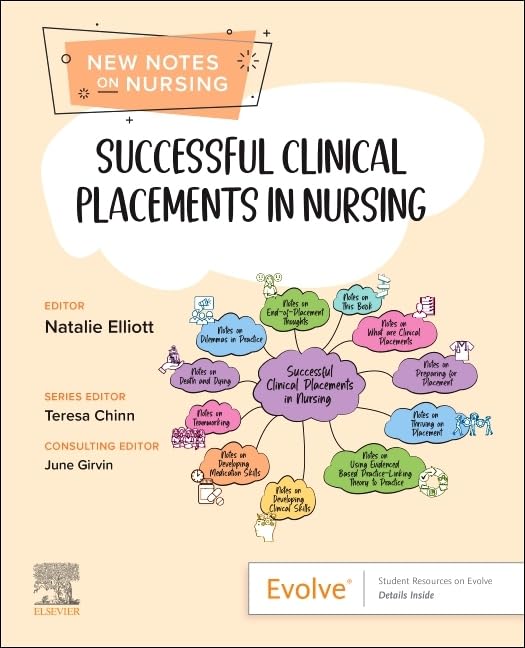 Book cover: "Successful Clinical Placements in Nursing" with diagrams and editor names.