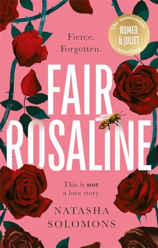 Book cover with pink background, red roses, and a bee flying near the title.