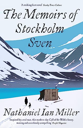 Book cover showing a person and dog walking toward a cabin in snowy mountains.