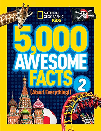 Book cover with colorful illustrations and large text: "5,000 Awesome Facts 2".