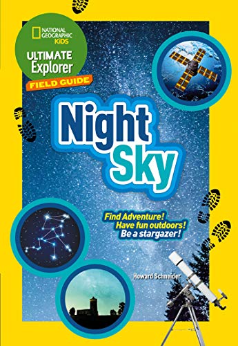 Book cover for “Night Sky” with stars, planets, and a telescope.
