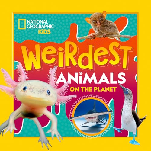 Book cover featuring a tarsier, axolotl, booby, and goblin shark.